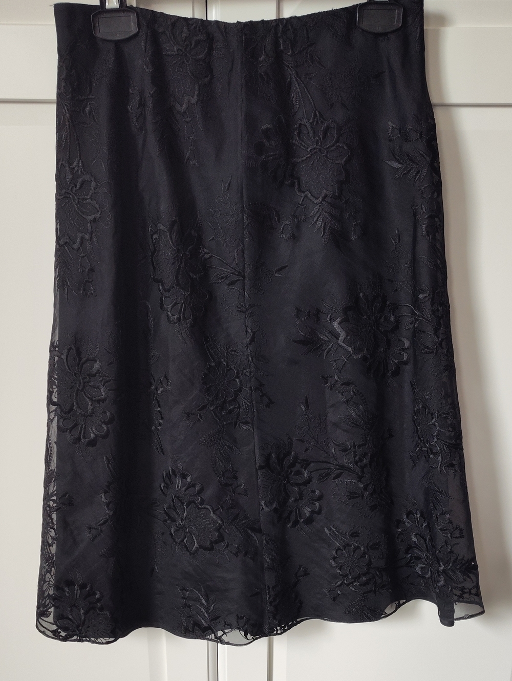 Layfayette 148 Black Floral Silk Skirt
